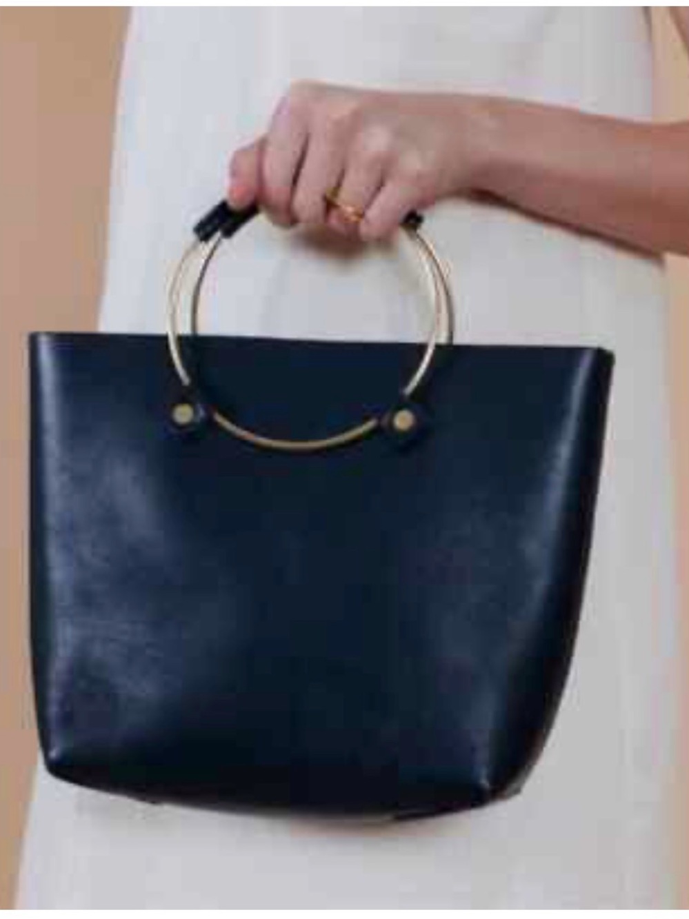 NWOT Tribe Alive Leather Handbag with Brass handles